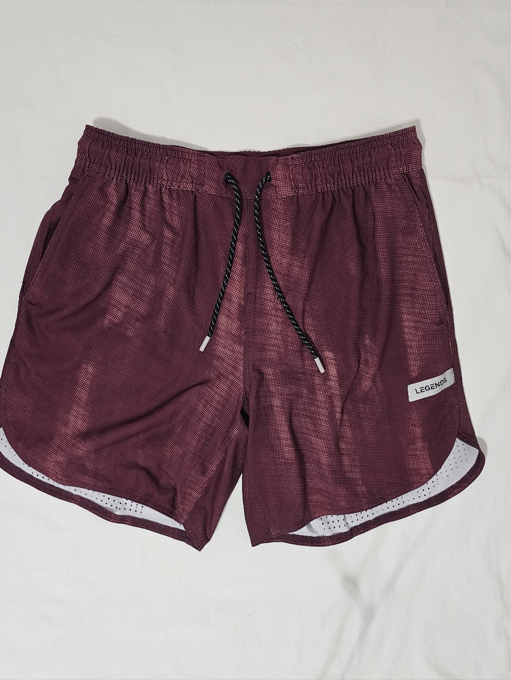 Legends Men’s Burgundy Running Luka Shorts Medium Lined Athletic Gym Workout